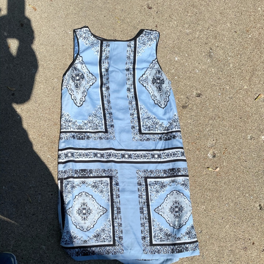 Philosophy Baroque Print Sky Blue Sheath Dress